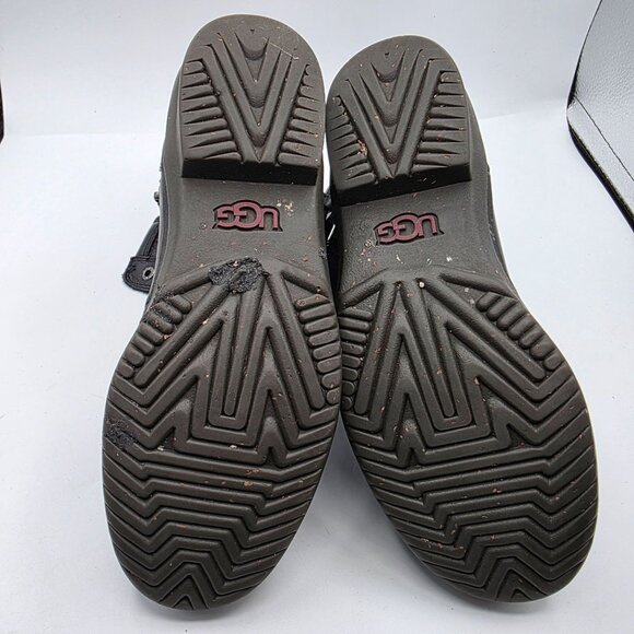 UGG Kesey Womens Size 7 Black Waterproof Leather Ankle Boots Outdoors Casual - Picture 8 of 13